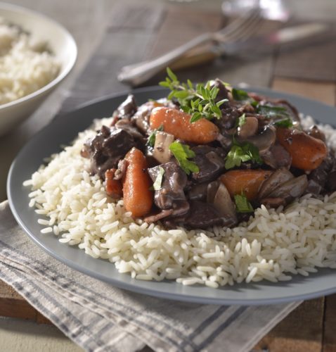 French style lamb and red wine stew