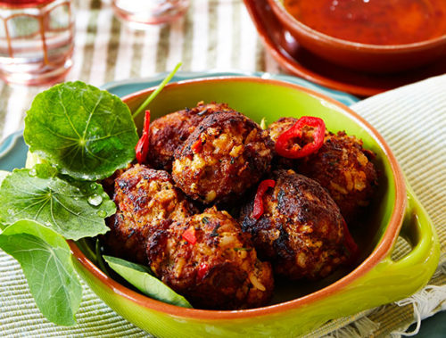 Deep Fried Beef and Pork Rice Balls