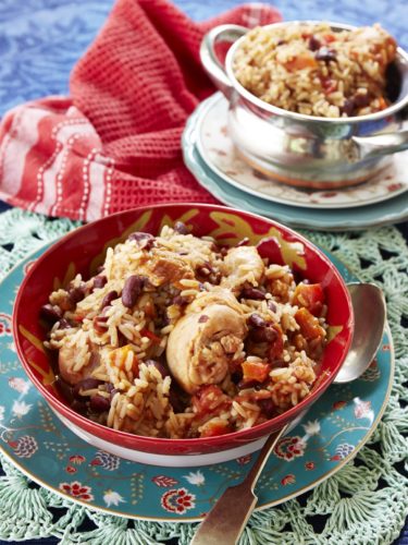 One pot chicken, rice and red kidney beans