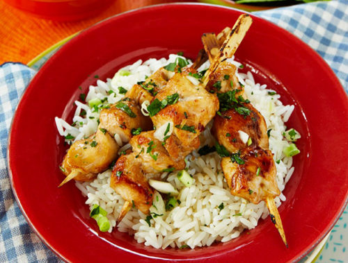 Teriyaki Chicken Skewers with Garlic, Ginger and Honey