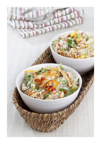 Spicy Chicken Brown Rice Salad