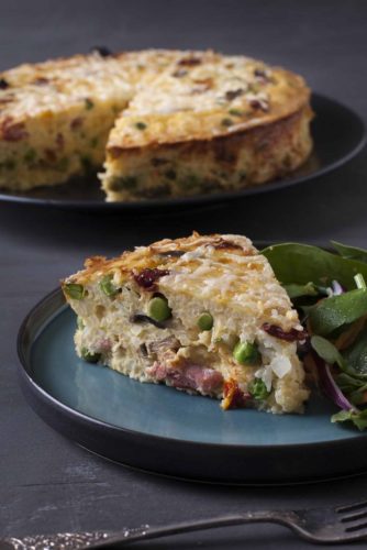 Savoury Rice Tart with Bacon and Mushrooms