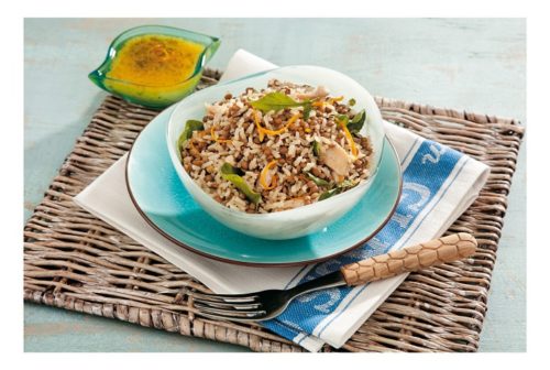 Chicken, Rice and Lentil Salad With a Citrus and Mint Dressing