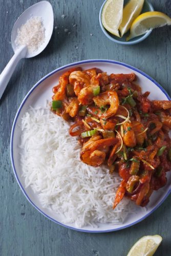 Prawn Creole on Basmati Rice