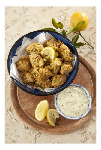 Herby Rice Bhajis (Chilli Bites) With Coriander Dipping Sauce