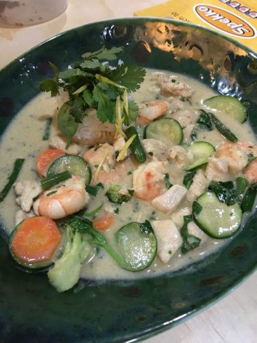 Thai Green Chicken and Prawn Curry With Lemony Jasmine Rice