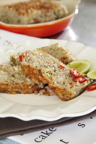 Easy Meat Loaf with Rice, Spinach and Cream