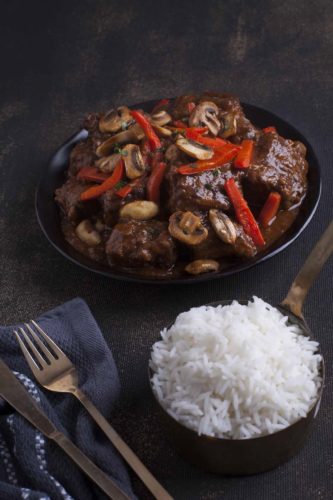 Oxtail Bredie with Mushrooms, Paprika and Sherry