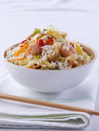 Chicken and prawn fried rice