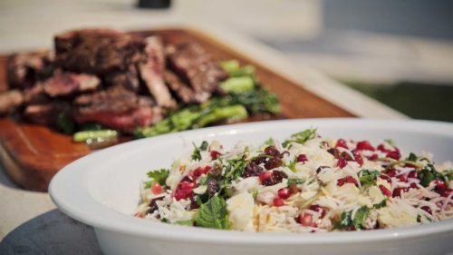 Basmati, pomegranate and almond salad