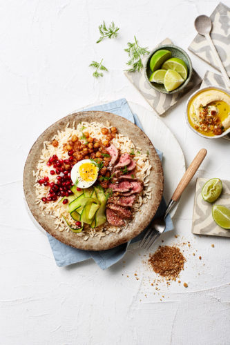 Beautiful buddha bowl with a Middle-Eastern zing